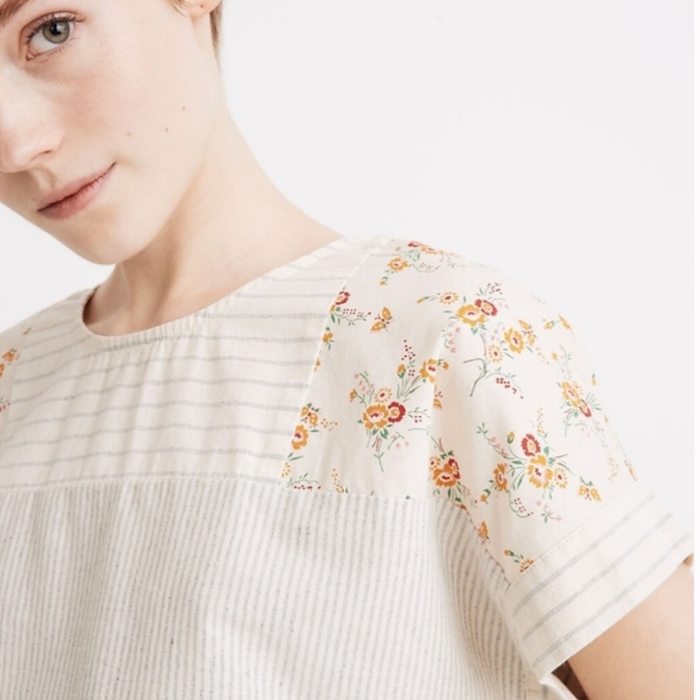 Madewell x The New Denim Project Patchwork Top
In Floral and Railroad Stripe S - Picture 3 of 10